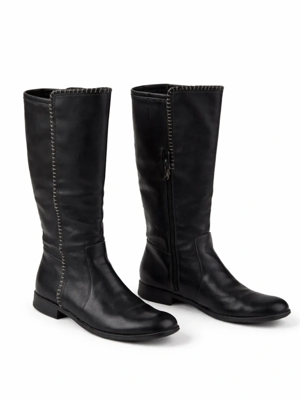 Dr. Scholl’s Confess Vintage Black Leather Riding Boots Womens Size 8M $120